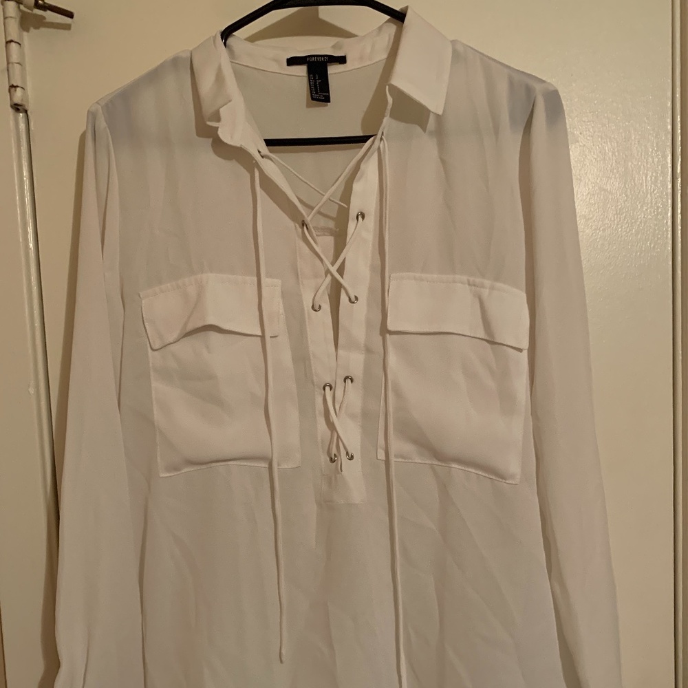 Sheer White longsleeve top